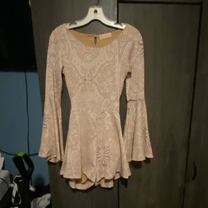 Blush dressy romper cream color size small